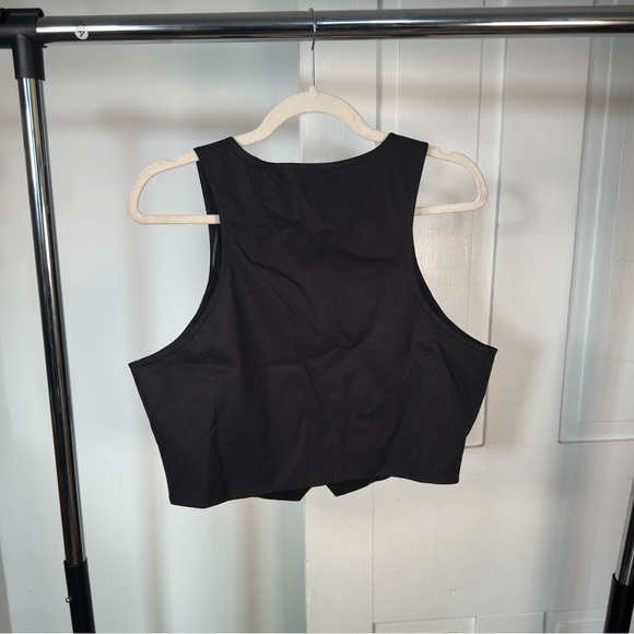 Zara Black Cropped Button Down Vest Size XL - Picture 9 of 11